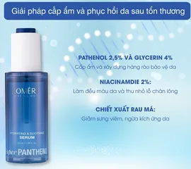 Serum Lomere Super Panthenol 50ml - Cấp ẩm và Phục hồi Da, Dịu nhẹ cho Mọi Loại Da, Chứa Vitamin B5 và Hyaluronic Acid