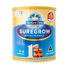 Sữa Bột Nature One Dairy SureGrow cho Bé 0-6 Tuổi - 36 Thành Phần Thiết Yếu, Hỗ Trợ Tiêu Hóa, Tăng Cường Miễn Dịch Tự Nhiên