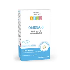 Viên uống dầu cá White Omega Kids Omega-3 Kindgesund cho trẻ từ 4 tuổi - Hỗ trợ thị lực, phát triển não bộ & tim mạch