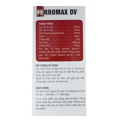 Viên uống bổ sung sắt Ferromax Dược Vương - Hỗ trợ tạo hồng cầu, cung cấp sắt III, acid folic, vitamin B6, B12 cho người lớn và trẻ em.