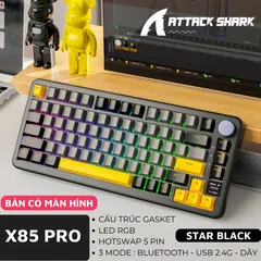 Bàn Phím Cơ Bluetooth Attack Shark X85 Pro - Led RGB, 3 Chế Độ Kết Nối, Hotswap - Phụ Kiện Máy Tính Cao Cấp
