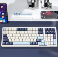 Bàn phím cơ Bluetooth K8BT Hotswap Red Switch LED Gaming - Kết nối USB 2.4Ghz và Type C, Thiết kế nhỏ gọn, 18 chế độ LED đẹp mắt