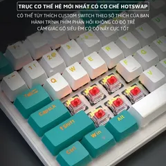 Bàn Phím Cơ Không Dây K6BT - Red Switch LED Đổi Màu, Thiết Kế 98% Bền Đẹp, Pin 5000mAh, Thao Tác Mượt Mà cho Game Thủ