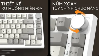 Bàn Phím Cơ Từ Tính Attack Shark K85 RGB - Switch Tùy Chỉnh Lực Ấn, Hotswap Dành Cho Game Thủ, Đèn LED RGB Sắc Màu