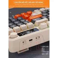 Bộ Bàn Phím và Chuột Không Dây M96 - LED 7 Màu, Phím PBT, 2 Chế Độ, Màn Hình Hiển Thị - Phụ Kiện Máy Tính Cao Cấp