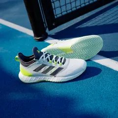 Giày Pickleball Tennis Adidas Adizero Ubersonic 4.1 - Đế Ngoài Bám Chắc, Công Nghệ Lightstrike, Màu Cloud White/Aurora Black/Lucid Lemon