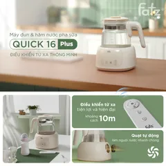 Máy đun và hâm nước pha sữa Fatzbaby Quick 16 Plus FB3508HB - Điều khiển từ xa, Giữ Nhiệt, Chức năng 2 trong 1 cho bé tiện lợi
