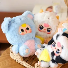Bộ 6 búp bê nhồi bông 12 con giáp Trung Quốc Baby Three - Đồ chơi trang trí dễ thương cho fan văn hóa Á Đông