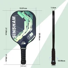Vợt Pickleball Carbon Sinsham 14mm Siêu Nhẹ - Tặng Kèm Bóng, Dễ Kiểm Soát, Phù Hợp Mọi Cấp Độ Người Chơi