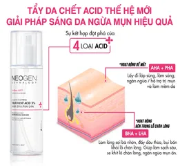 Toner Tẩy Tế Bào Chết 5% PHA-AHA-LHA-BHA Neogen Dermalogy - Chăm Sóc Da Nhạy Cảm, Giúp Se Khít Lỗ Chân Lông và Làm Sáng Da