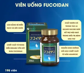 Viên Uống Fucoidan Fine Japan - Hỗ Trợ Cân Bằng Hệ Miễn Dịch, Chiết Xuất Tảo Mekabu và Nấm Agaricus, 198 Viên Hộp