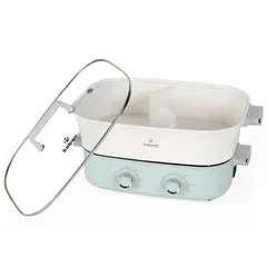 Bếp Nướng Lẩu Đa Năng Kalpen PP66 2200W - Hai Ngăn Nấu Tách Biệt, Dung Tích 6.5L, Chống Dính Siêu Bền, Tiện Lợi Cho Gia Đình