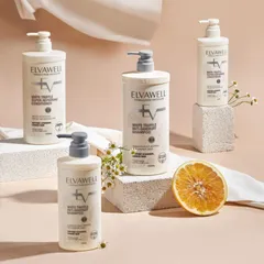 Cặp Dầu Gội Xả Giảm Gàu Elvawell White Truffle - Chăm Sóc Tóc Hư Tổn, Dưỡng Ẩm, Dung Tích 1000ml