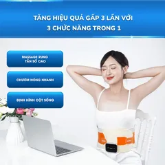 Đai Massage Lưng BUMAS M12 - Đai Hỗ Trợ Cột Sống với 3 Chế Độ Massage và Chườm Nóng, Giảm Đau Lưng Hiệu Quả
