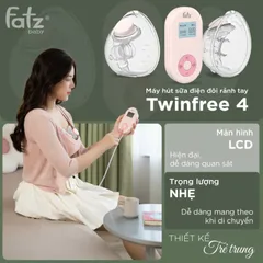 Máy Hút Sữa Điện Đôi Fatzbaby TwinFree 4 FB1310TP - Thiết Kế Rảnh Tay Với 9 Cấp Độ Hút, Tiết Kiệm Thời Gian Cho Mẹ