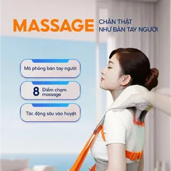 Máy Massage Cổ Vai Gáy Bumas M3 Pro - Con Lăn Silicon 8 Điểm, Công Nghệ Sưởi NTC, Thư Giãn Và Tăng Lưu Thông Máu, Thiết Kế Không Dây