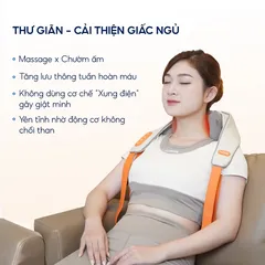 Máy Massage Cổ Vai Gáy Bumas M3 Pro - Con Lăn Silicon 8 Điểm, Công Nghệ Sưởi NTC, Thư Giãn Và Tăng Lưu Thông Máu, Thiết Kế Không Dây