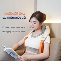 Máy Massage Cổ Vai Gáy Bumas M3 Pro - Con Lăn Silicon 8 Điểm, Công Nghệ Sưởi NTC, Thư Giãn Và Tăng Lưu Thông Máu, Thiết Kế Không Dây