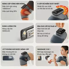 Máy Massage Đầu Gối Hồng Ngoại Masaji K9 Lite - Thiết Bị Trị Liệu Giảm Đau, Chườm Nóng 5 Cấp Độ, Dùng Cho Người Cao Tuổi