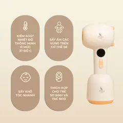 Máy Sấy Tóc Không Dây Cho Bé Moaz BéBé MB-088 - An Toàn, Thiết Kế Nhỏ Gọn, 4 Chế Độ Nhiệt Độ Cho Trẻ Sơ Sinh