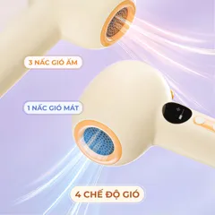 Máy Sấy Tóc Không Dây Cho Bé Moaz BéBé MB-088 - An Toàn, Thiết Kế Nhỏ Gọn, 4 Chế Độ Nhiệt Độ Cho Trẻ Sơ Sinh