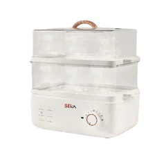 Nồi hấp điện 2 tầng đa năng SEKA - Thiết kế hiện đại 10L, hấp bánh, gà, rau củ, tiết kiệm thời gian và vẫn giữ độ tươi ngon.