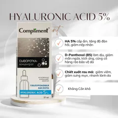 Serum Compliment Hyaluronic Acid 5% 27ml - Cấp ẩm cho da, phục hồi tổn thương, giảm nếp nhăn, cải thiện độ đàn hồi da nhạy cảm