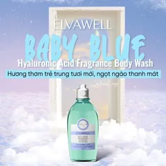 Sữa Tắm Nước Hoa Cấp Ẩm Elvawell Hyaluronic Acid Baby Blue 250ml - Dưỡng Da Ẩm Mịn, Hương Ngọt Ngào, Phù Hợp Mọi Loại Da