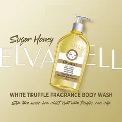 Sữa Tắm Nước Hoa Elvawell White Truffle Sugar Honey - Dưỡng Da Mềm Mại, Hương Thơm Ngọt Ngào, Chai 500ml
