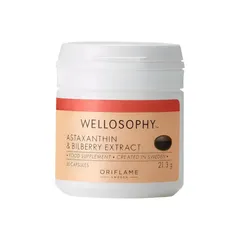 Viên uống Oriflame Wellosophy Astaxanthin & Bilberry Extract - Tăng cường sức khỏe mắt và chống oxy hóa, làm đẹp da - 30 viên