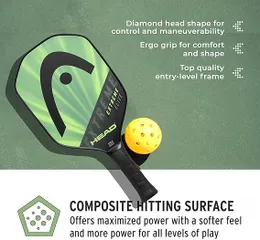 Vợt Pickleball Head Extreme Elite Fiberglass - Hệ thống tổ ong polymer, grip thoải mái, thiết kế kim cương kiểm soát tốt bóng
