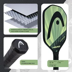 Vợt Pickleball Head Extreme Elite Fiberglass - Hệ thống tổ ong polymer, grip thoải mái, thiết kế kim cương kiểm soát tốt bóng