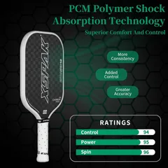 Vợt Pickleball XSPAK 12K Carbon Fiber B0CJQY192G - Độ bền cao, kiểm soát tối ưu cho người chơi trung cấp và chuyên nghiệp
