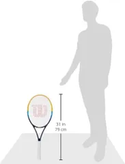 Vợt Tennis Wilson Profile B07MBQSGTQ Dành Cho Người Lớn - Thiết Kế Nhẹ, Cơ Động Cao, Màu Xanh/Da Cam