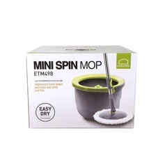 Bộ Lau Nhà Mini Thép Không Gỉ Lock&Lock ETM498 - 2 Bông Lau Microfiber, Trục Xoay 360 Độ, Thùng Chứa Nhựa PP Chắc Chắn