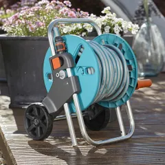 Bộ vòi tưới cây Gardena 18502-20 - Hệ thống tưới 20m với xe cuộn, vòi phun & dây dẫn nước cho vườn, sân vườn và biệt thự