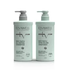 Cặp dầu gội xả Elvawell White Truffle Oil Control cho tóc dầu - Kiểm soát dầu, làm sạch sâu và nuôi dưỡng mềm mượt - 500ml/1000ml