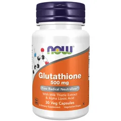 Viên uống Glutathione 500mg Nowfoods - Hỗ trợ trắng da, chống oxy hóa, tăng đề kháng - 30 viên nang cứng Mỹ