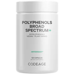 Viên Uống Chống Nắng Polyphenols Broad Spectrum Codeage - Giúp Bảo Vệ Da, Chống Oxy Hóa, Không GMO, Vegan, 120 Viên