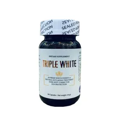 Viên Uống Hỗ Trợ Trắng Da Dietary Supplement Triple White - Giúp Làm Sáng Da, Chống Nắng Hiệu Quả, Phục Hồi Da Hư Tổn, 1200mg Glutathione