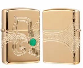Bật Lửa Zippo 49108 Armor - Thiết Kế Vỏ Vàng Khắc Biểu Tượng Hoa Huệ Tây Fleur-de-lis Sành Điệu, Độc Đáo