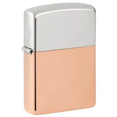 Bật Lửa Zippo Bimetal 48694 - Vỏ Đồng Đỏ và Bạc Sterling, Chống Gió, Thiết Kế Sang Trọng, Quà Tặng Dành Cho Fan Hâm Mộ