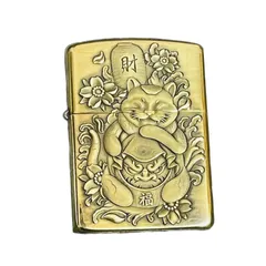 Bật Lửa Zippo Mèo Thần Tài Version 2 Khắc Hình 3D ZPC4187 - Quà Tặng May Mắn Phong Thủy Cho Dân Sưu Tầm