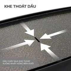 Bếp Nướng Điện Seka SK540 - 1800W Chống Dính Vân Đá, Nướng Nhanh 240 Độ C, Dễ Vệ Sinh, Bảo Toàn Dinh Dưỡng