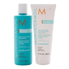 Bộ gội xả Moroccanoil Airy Moisture 500ml - Dưỡng ẩm sâu, giúp tóc mềm mượt và chắc khỏe với axit hyaluronic & dầu hạt Argan