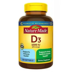 Viên Bổ Sung Vitamin D3 Nature Made 1000 IU - 650 Viên Hỗ Trợ Xương Khỏe Mạnh & Tăng Cường Miễn Dịch, Không Gluten