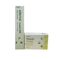 Bộ Đôi Chăm Sóc Da Soritox Cream 50g & Soritox Soap 130g - Giải Pháp Giảm Khô Ngứa , Giúp Da Mềm Mại, Trắng Sáng