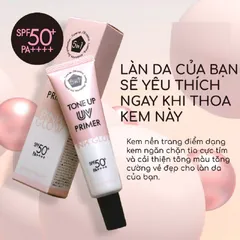 Kem Chống Nắng Nâng Tone Hanajirushi Primer Pink Glow SPF50+/PA++++ - Dưỡng Ẩm, Làm Sáng Da, Phù Hợp Mọi Loại Da, 35g
