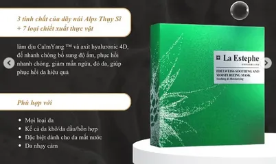 Mặt Nạ Cấp Ẩm La Estephe Edelweiss - Hỗ Trợ Làm Dịu Da, Dưỡng Ẩm Sâu, Hộp 6 Miếng Cho Mọi Loại Da