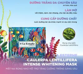 Mặt Nạ Rong Nho Dưỡng Trắng La Estephe Caulerpa Lentillifera - Hộp 5 Miếng Giới Hạn, Cho Da Sáng Mịn, Căng Bóng
